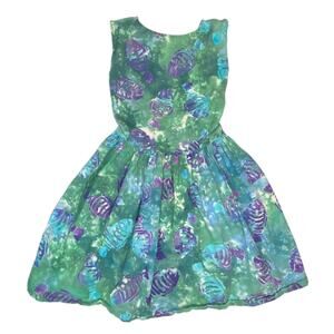 90's Vintage Tye Die Hippie Dress with Fish Size 2T